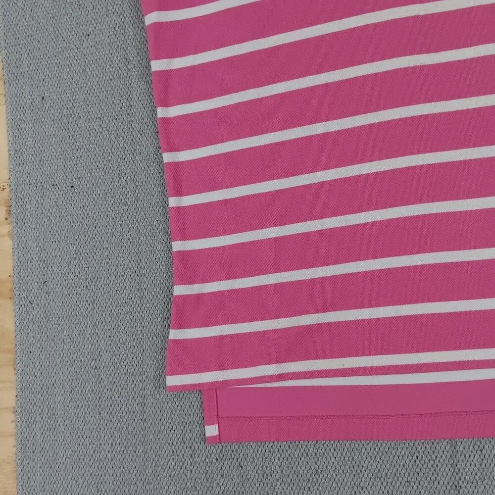 Polo Ralph Lauren Vintage‎ Knit Polo Men's Large Pink/White Striped Pony Preppy